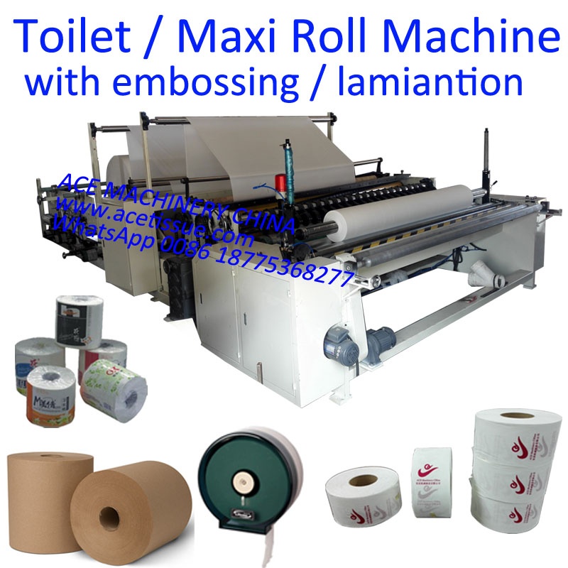 automatic Jumbo Toilet Roll Rewinding Machine with Embossing