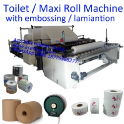 Máquina automática de rebobinado de rollos de papel higiénico Jumbo con estampado